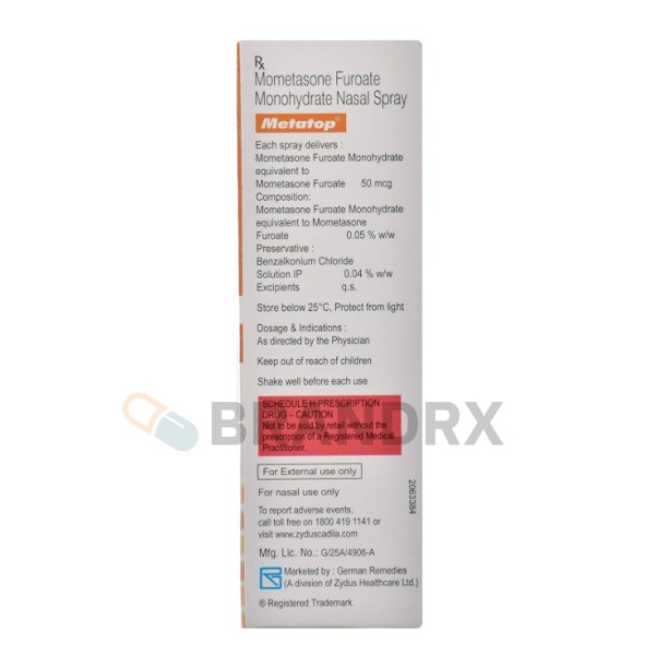Metatop Nasal Spray 12 g Pharmaceutical